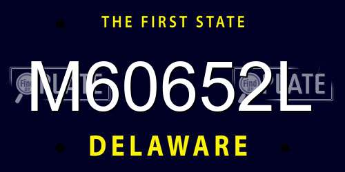 M60652L Delaware License Plate