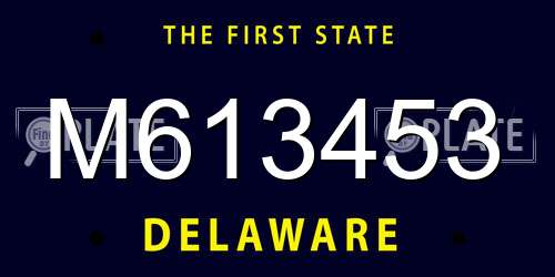 M613453 Delaware License Plate