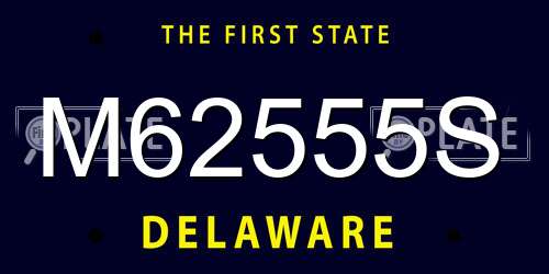 M62555S Delaware License Plate