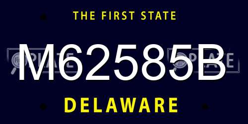 M62585B Delaware License Plate