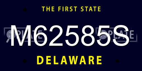 M62585S Delaware License Plate
