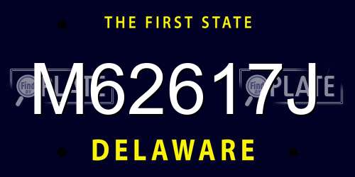 M62617J Delaware License Plate