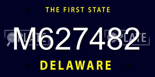M627482 Delaware License Plate
