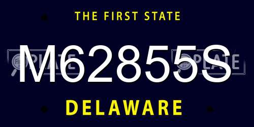M62855S Delaware License Plate