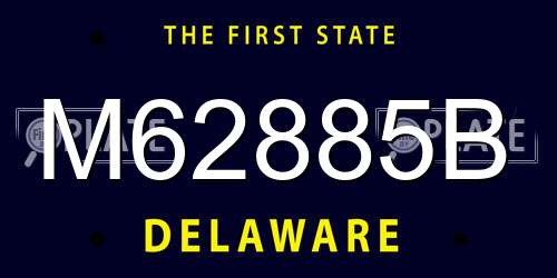 M62885B Delaware License Plate