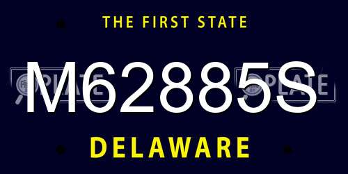 M62885S Delaware License Plate