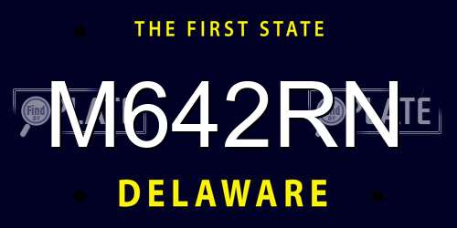 M642RN Delaware License Plate