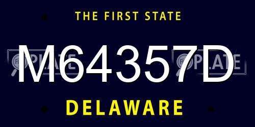 M64357D Delaware License Plate