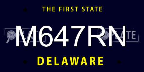 M647RN Delaware License Plate