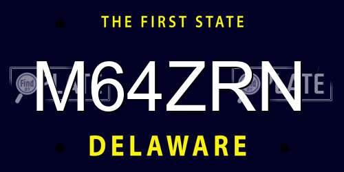 M64ZRN Delaware License Plate