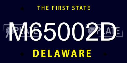 M65002D Delaware License Plate