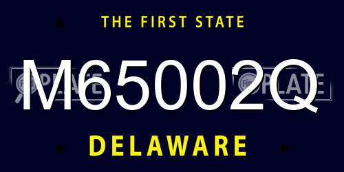 M65002Q Delaware License Plate