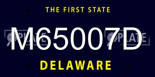 M65007D Delaware License Plate