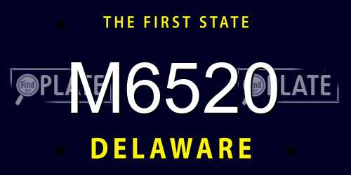 M6520 Delaware License Plate