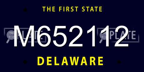 M652112 Delaware License Plate