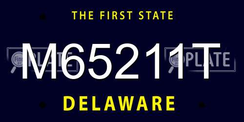 M65211T Delaware License Plate