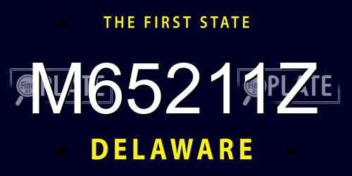 M65211Z Delaware License Plate