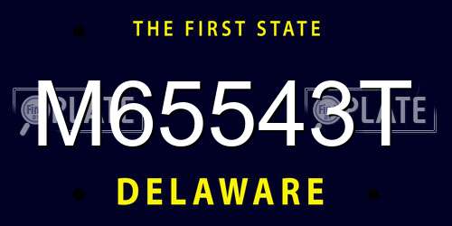 M65543T Delaware License Plate