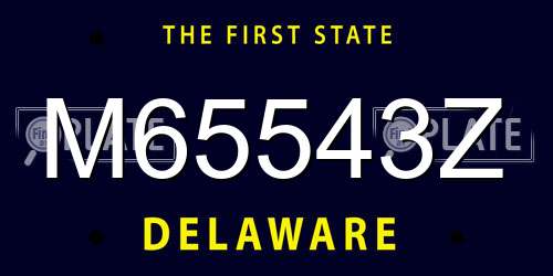 M65543Z Delaware License Plate