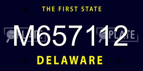 M657112 Delaware License Plate