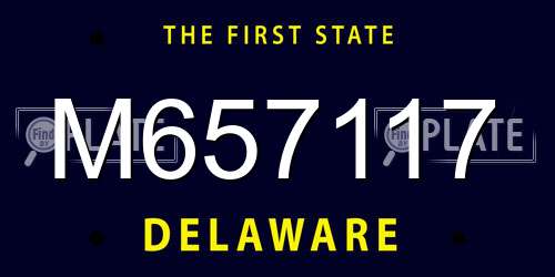 M657117 Delaware License Plate