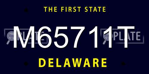 M65711T Delaware License Plate