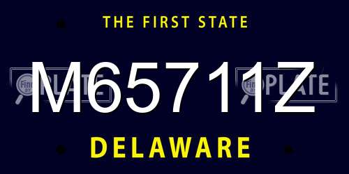 M65711Z Delaware License Plate