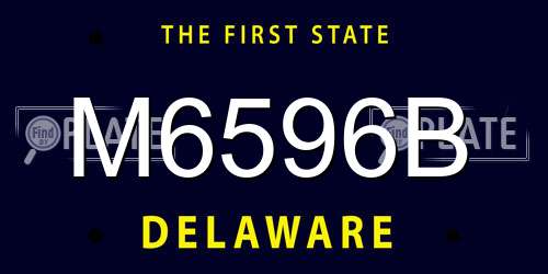 M6596B Delaware License Plate