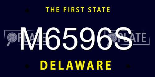 M6596S Delaware License Plate