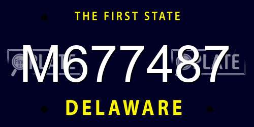 M677487 Delaware License Plate