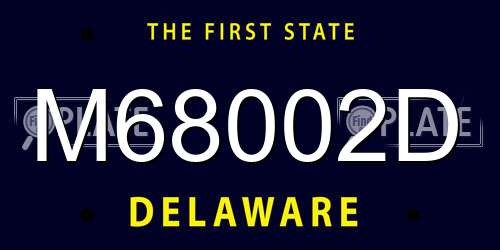 M68002D Delaware License Plate