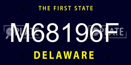 M68196F Delaware License Plate