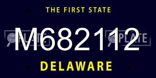 M682112 Delaware License Plate