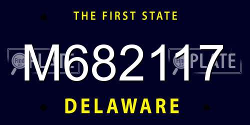 M682117 Delaware License Plate