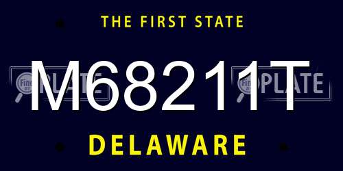 M68211T Delaware License Plate