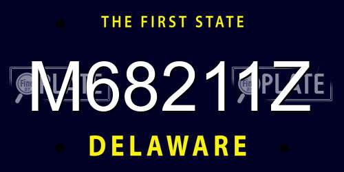 M68211Z Delaware License Plate