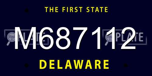 M687112 Delaware License Plate