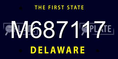 M687117 Delaware License Plate