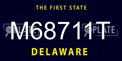 M68711T Delaware License Plate