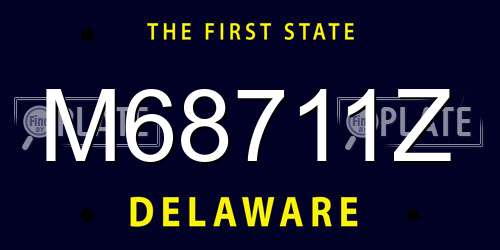 M68711Z Delaware License Plate