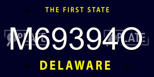 M69394O Delaware License Plate