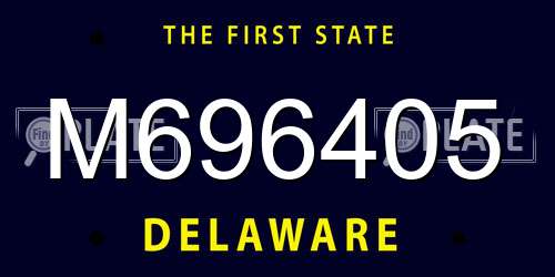 M696405 Delaware License Plate