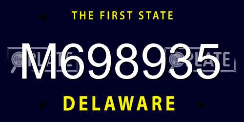 M698935 Delaware License Plate