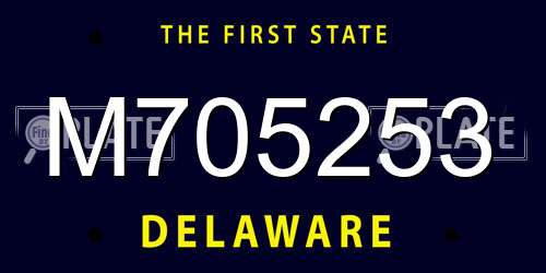 M705253 Delaware License Plate