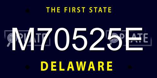 M70525E Delaware License Plate