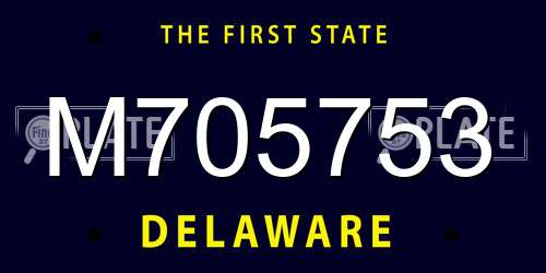 M705753 Delaware License Plate