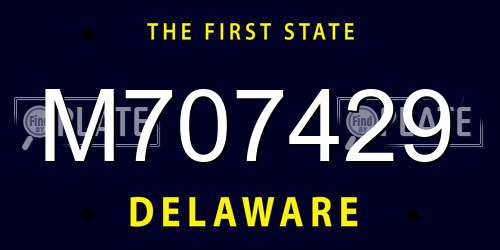 M707429 Delaware License Plate