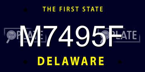 M7495F Delaware License Plate