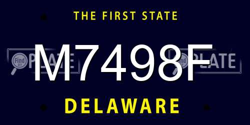 M7498F Delaware License Plate