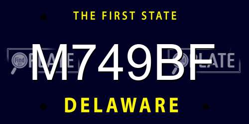 M749BF Delaware License Plate